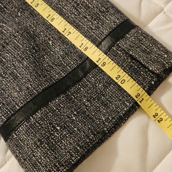 Jones New York Leather Trim Snap Wool Blend Tweed Career Blazer Jacket Size 8 - Picture 7 of 10